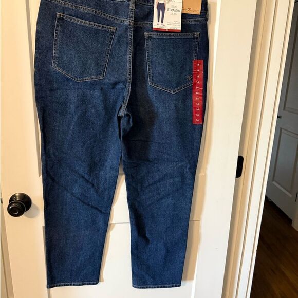 Seven7 Blue Relaxed Jeans with Gold Stitching - Picture 3 of 4